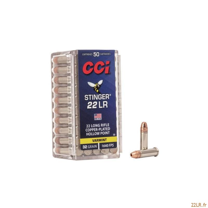 Balle 22 LR Cci Varmint Stinger Pointe Creuse Cuivrée - 32Gr