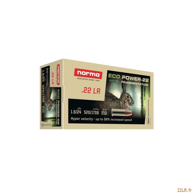 Balle 22 LR Norma Eco Power Rn Zinc Sans Plomb - 25Gr