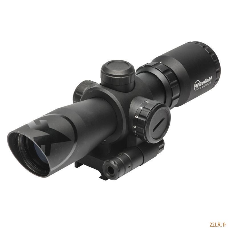 Lunette 22LR 1.5-5X32 Firefield Barrage Riflescope avec laser rouge – Image 2