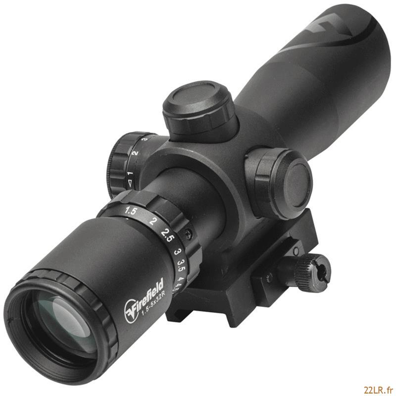 Lunette 22LR 1.5-5X32 Firefield Barrage Riflescope avec laser rouge – Image 11