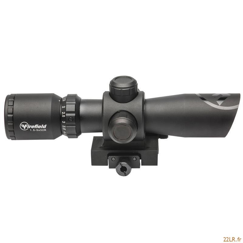 Lunette 22LR 1.5-5X32 Firefield Barrage Riflescope avec laser rouge – Image 9