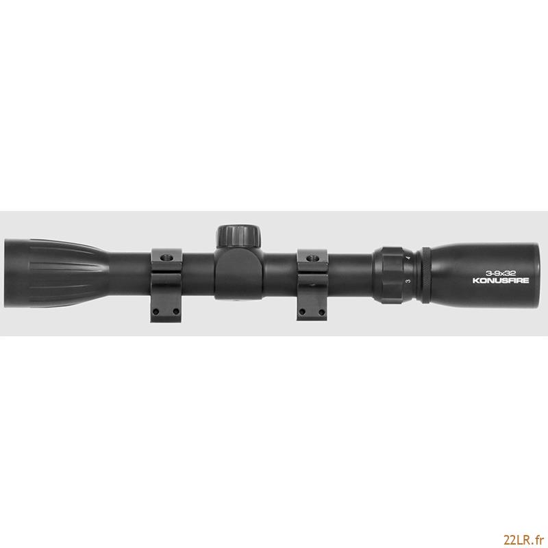 Lunette de tir 22LR 3-9X32 Konus Konusfire Ret 30/30 avec montage – Image 3