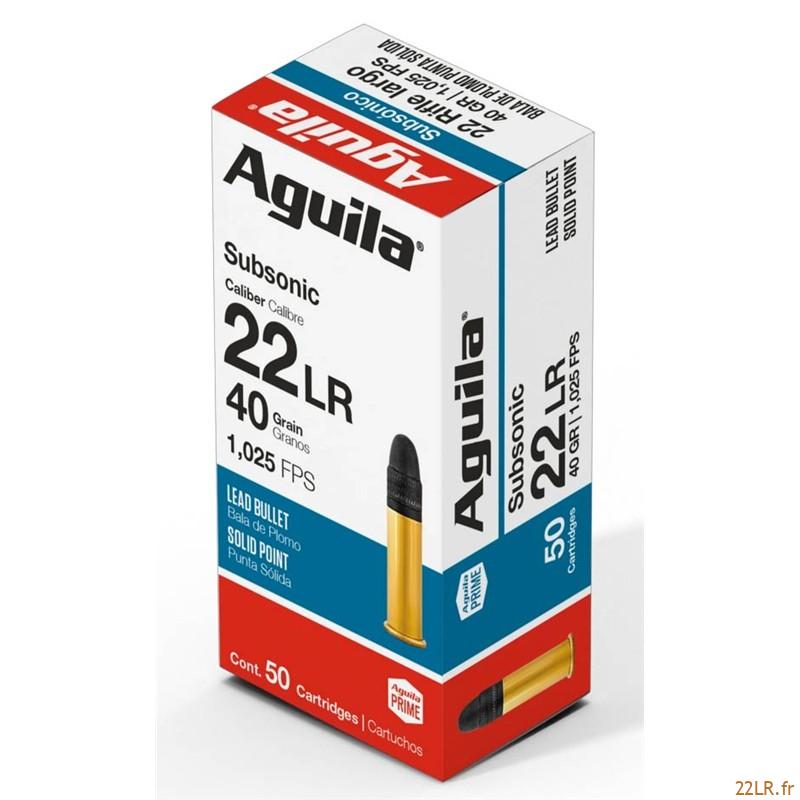 Munition 22 LR Aguila Subsonique Sp 40Gr