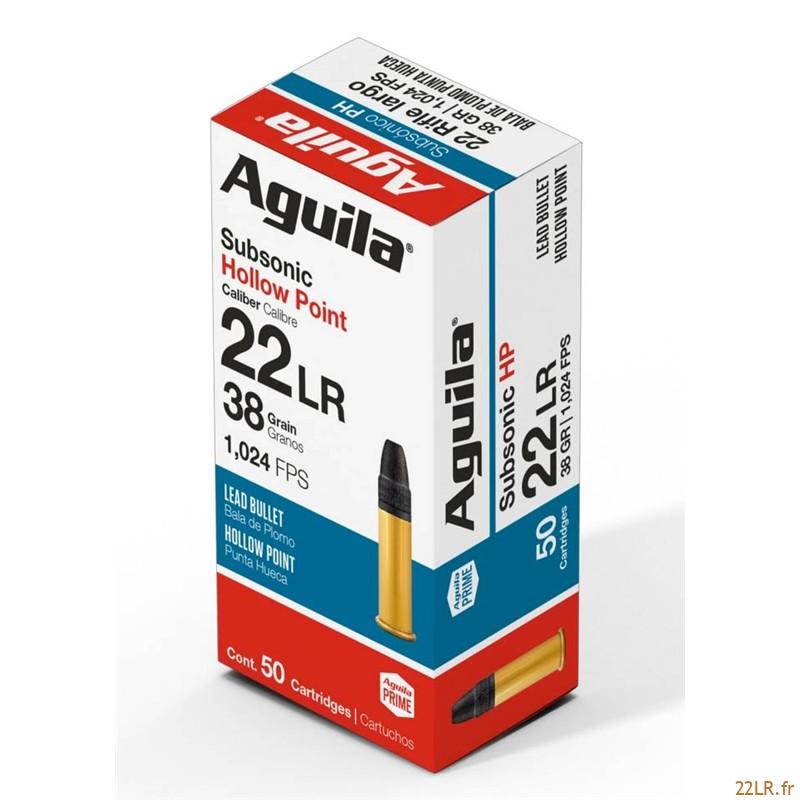 Munitions 22LR Aguila Subsonique Hp 38Gr